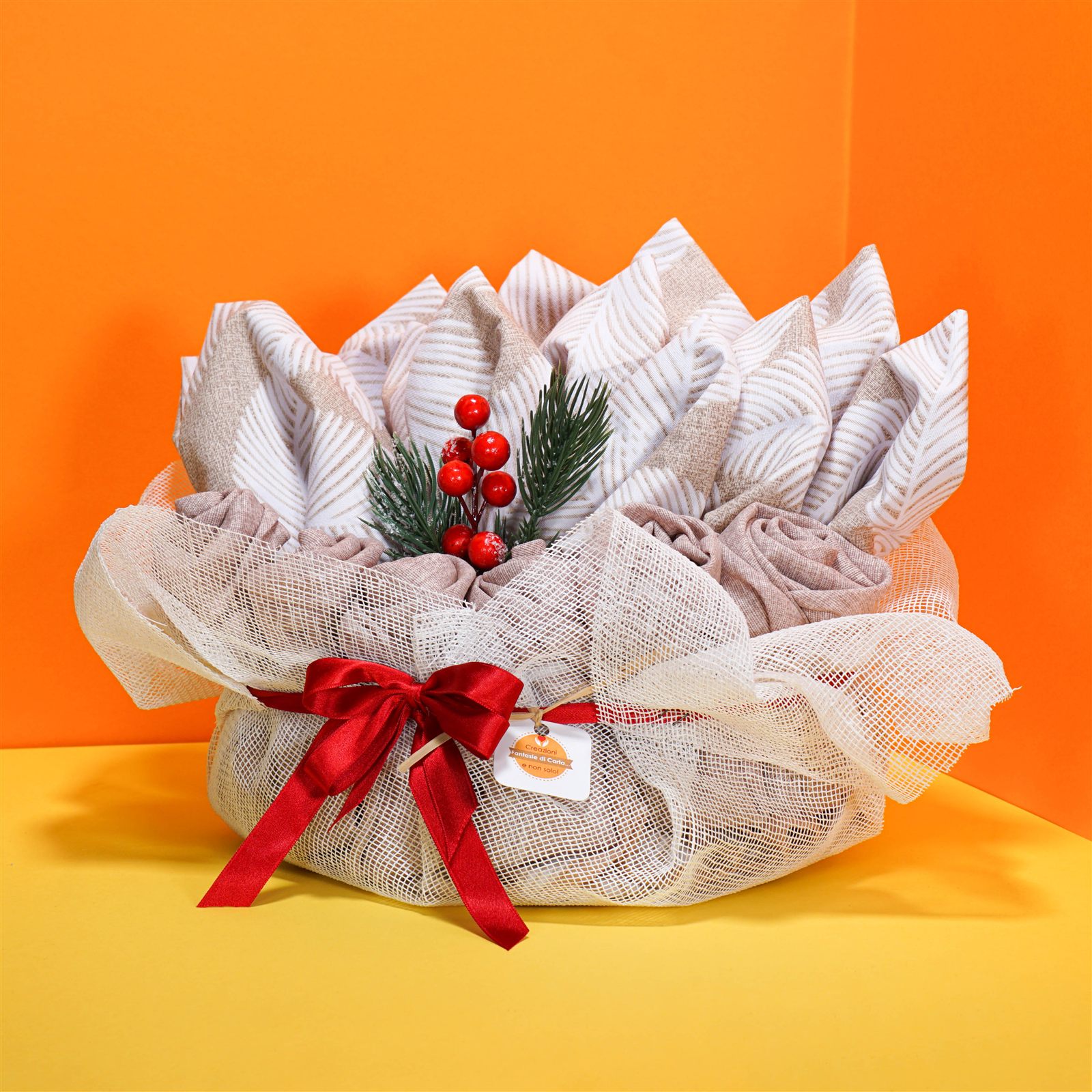 Composizione di asciugamani a forma di bouquet
