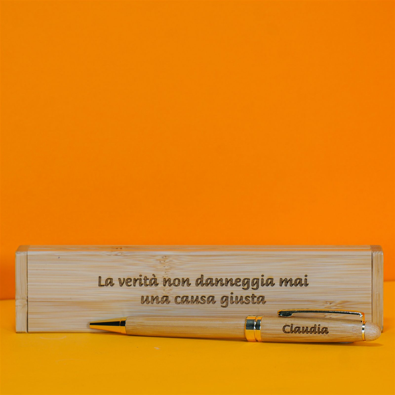 Penna in bambù con cofanetto — cartoleria Fantasie di Carta